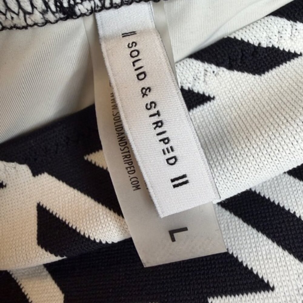 SOLID & STRIPED Black and White Long Sleeve Bikini Top - Picture 4 of 5